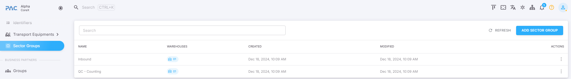 Sector Groups Sector Groups